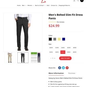 Galaxy Slim Fit Dress Pants